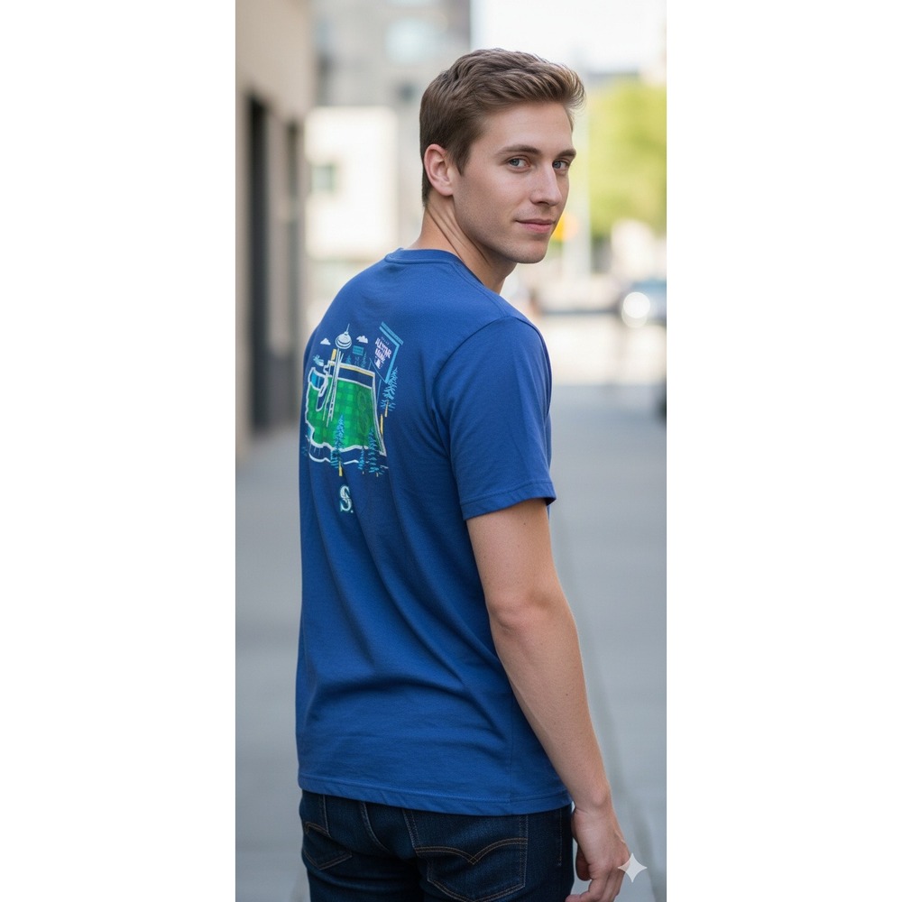 New Seattle Mariners All Star Game Baseballism Blue T Shirt Size Medium